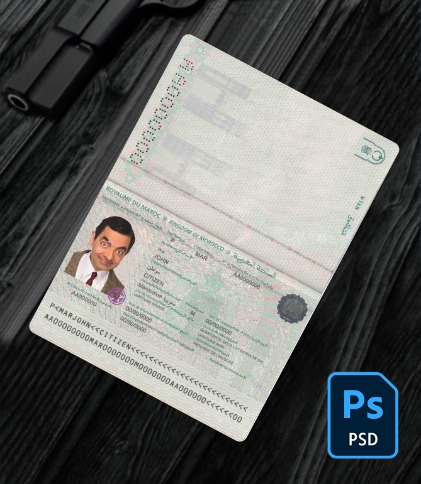 Morocco passport PSD